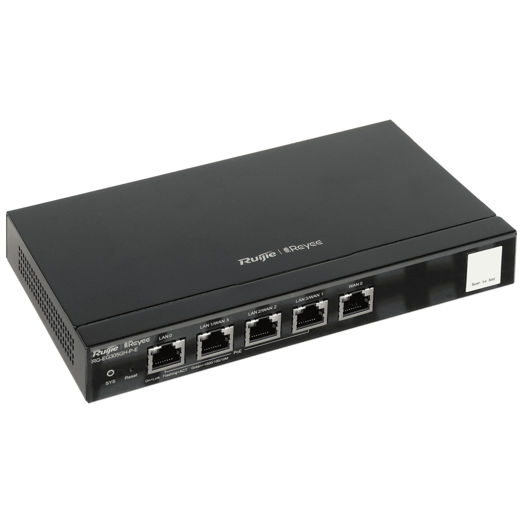 Router Ruijie Reyee RG-EG305GH-P-E PoE Cloud | 5 Puertos Gigabit Alto Rendimiento | Gateway Empresarial