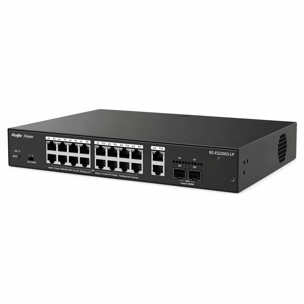 Switch Ruijie Reyee RG-ES220GS-LP PoE Cloud | 20 Puertos Gigabit | Gestionable Inteligente