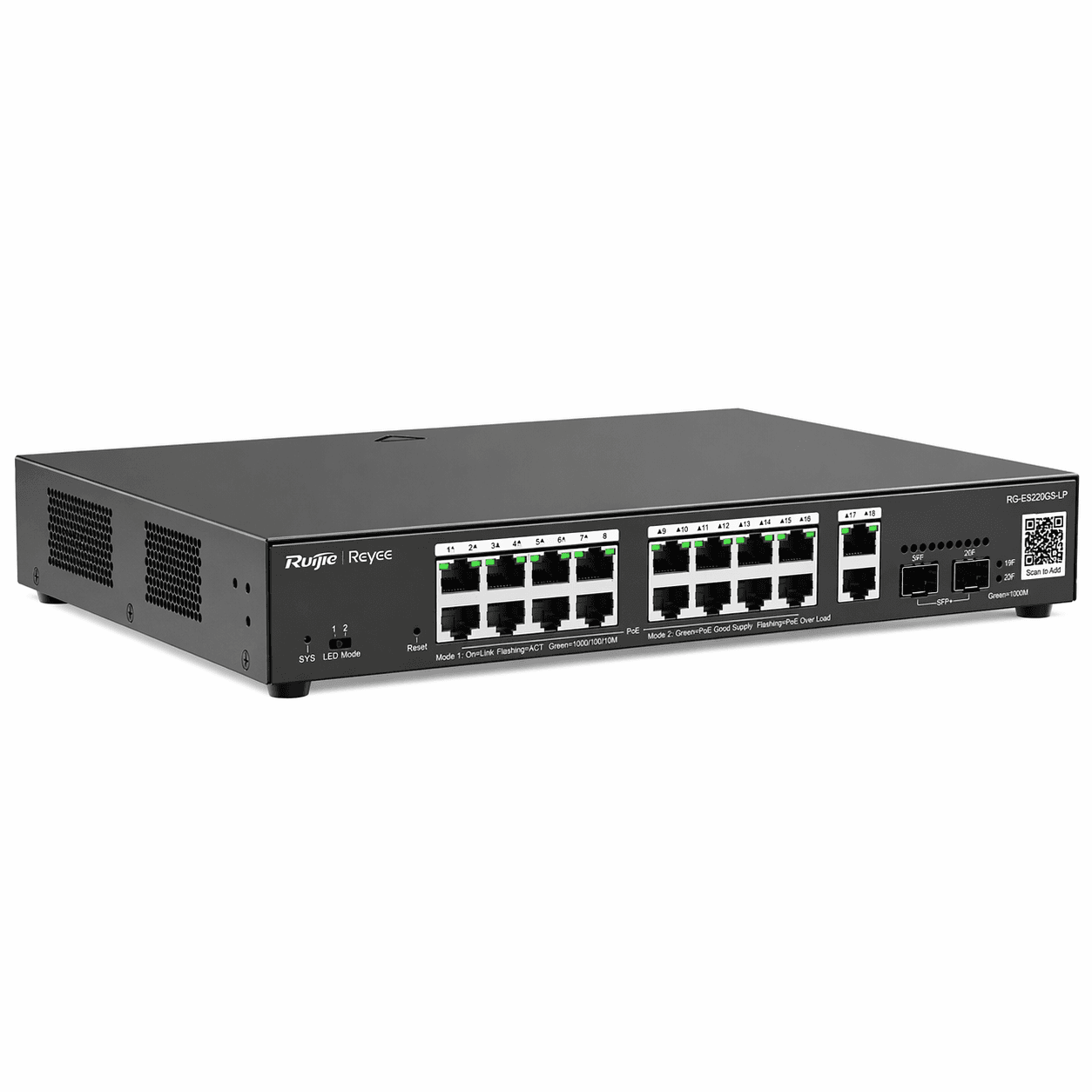 Switch Ruijie Reyee RG-ES220GS-P PoE Cloud | 20 Puertos Gigabit | Gestionable Empresarial