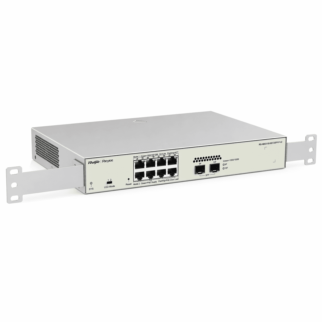 Switch Ruijie Reyee RG-NBS3100-8GT2SFP-P-V2 PoE L2 Cloud | 8 Puertos Gigabit + 2 SFP | Gestionable