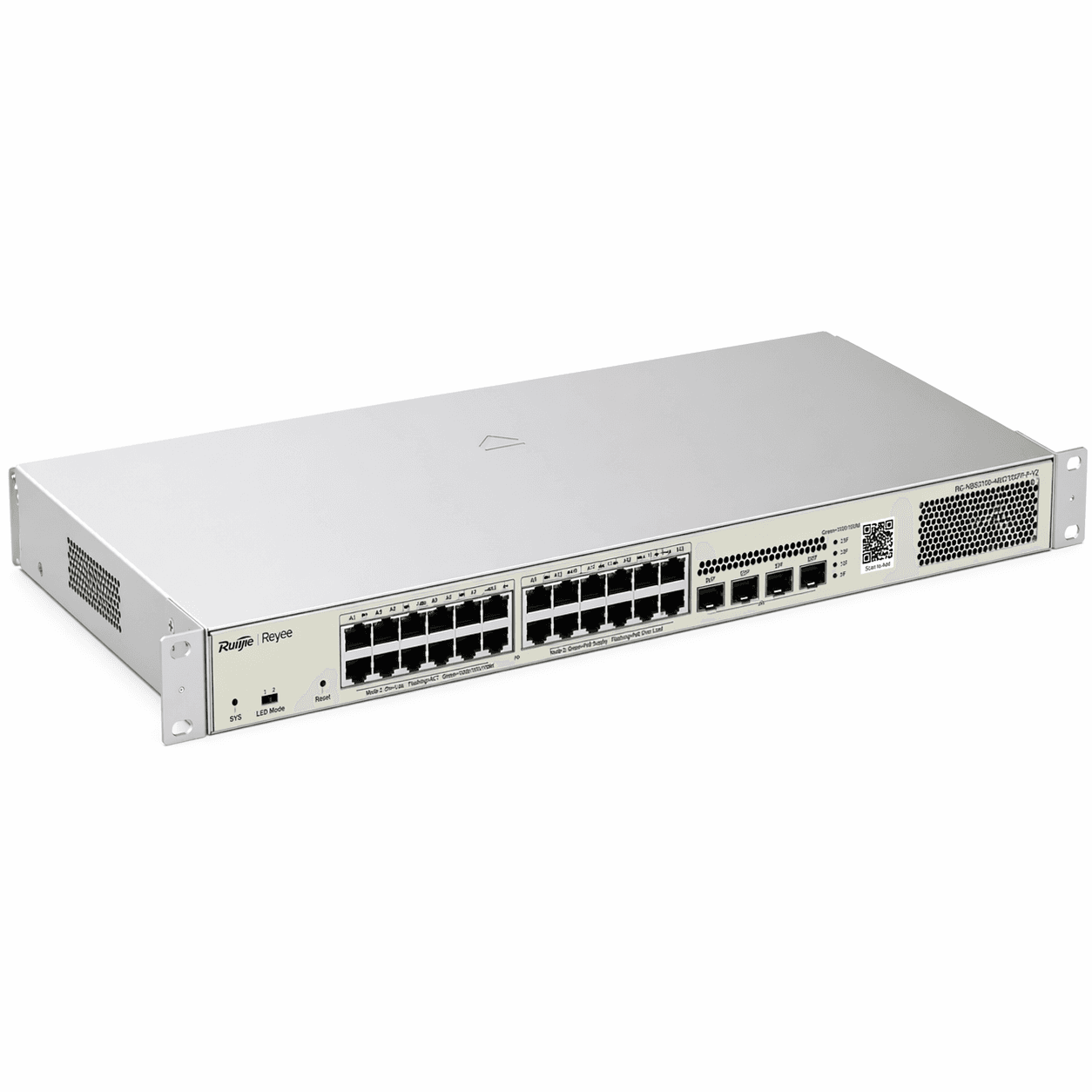 Switch Ruijie Reyee RG-NBS3100-24GT4SFP-P PoE L2 Cloud | 24 Puertos Gigabit + 4 SFP | Empresarial