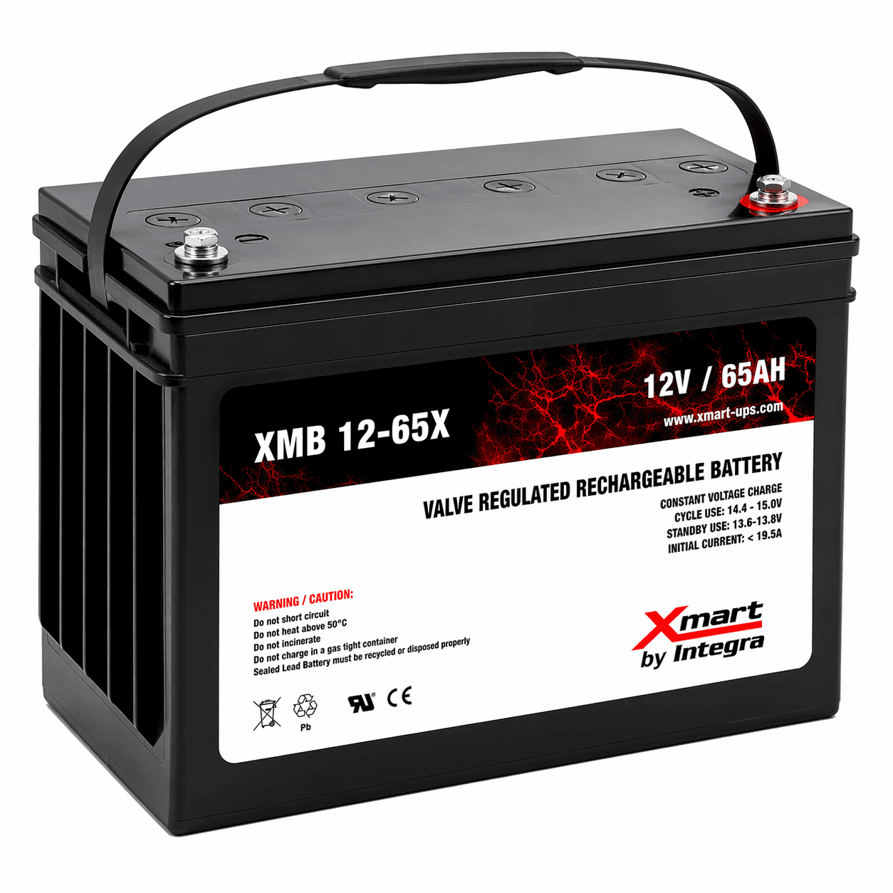 Batería Xmart XMB-12-65X 12V 65Ah VRLA AGM | Alta Autonomía para UPS e Inversores