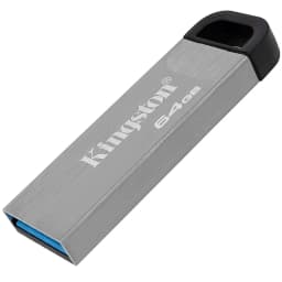 FLASH MEMORY KINGSTON DATATRAVELER KYSON DTKN 64GB USB 3.2 PLATEADO - imagen 1