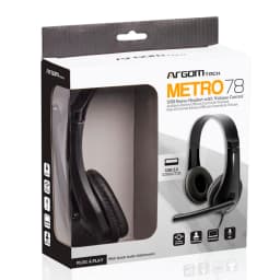 HEADSET ARGOM ARG-HS-0078 CON MICROFONO NEGRO USB 2.0 - imagen 1