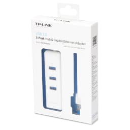 ADAPTADOR USB 2 EN 1 CON HUB DE 3 PUERTOS USB 3.0 Y ADAPTADOR ETHERNET GIGABIT UE330 - imagen 1