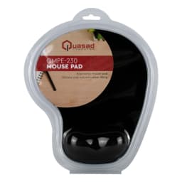 MOUSE PAD QUASAD ERGONOMICO QMPE-230 LYCRA FABRIC-GEL NEGRO - imagen 1