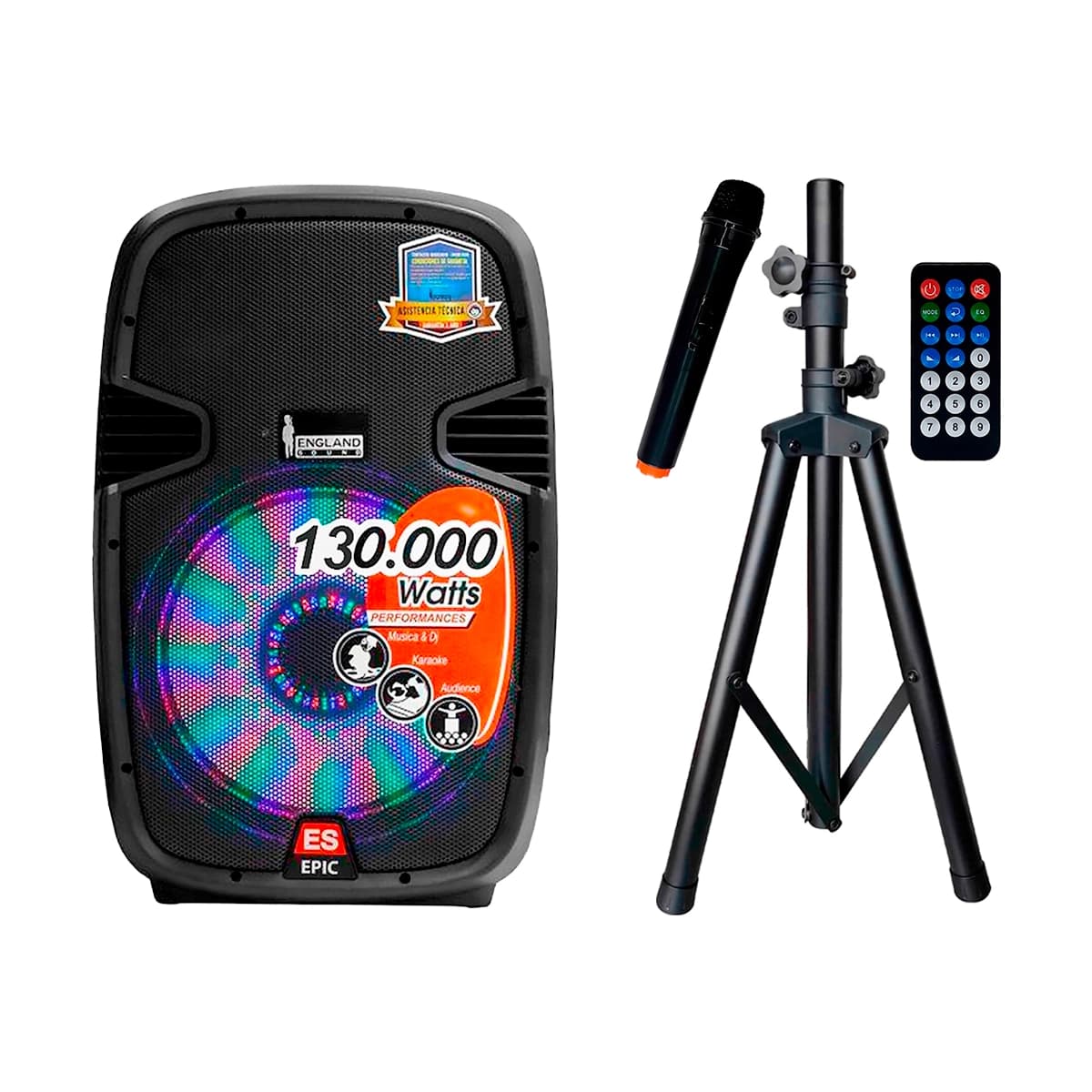 PARLANTE DE-EPIC-15 LED 15INCH 130000 WATTS NEGRO