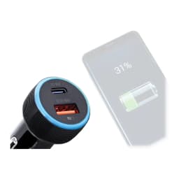 CAR CHARGER ARGOM FORCE C1 38W PD TYPE-C - USB BLACK - imagen 1