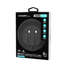 CABLE ARGOM SILICOM TYPE-C TO LIGHTNING 30W 1.8MTS DURA FLEX BLACK - imagen 1
