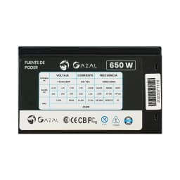 FUENTE DE PODER GAZAL ATX-650W100V-220V24 PINES50-60HZ INCLUYE CABLE DE PODER - imagen 1