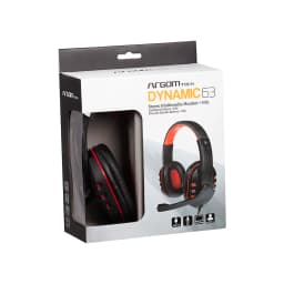 HEADSET ARGOM ARG-HS-0063 DYNAMIC STEREO CON MICROFONO NEGRO-ROJO USB 2.0 - imagen 2