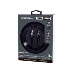 CABLE ARGOM CB-0050BK TYPE-C TO TYPE-C 100W NYLON BRAIDED DURA SPEED 3.0M BLACK - imagen 3