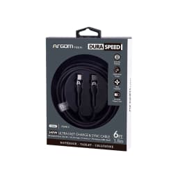 CABLE ARGOM DURASPEED TYPE-C TO TYPE-C 240W ULTRA FAST CHARGE 1.8mts Black - imagen 3
