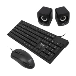 CASE Q-ONE C6016 ATX COMBO Parlante Teclado Muose 2USB 0.4mm PS-250W-Real Black - imagen 2