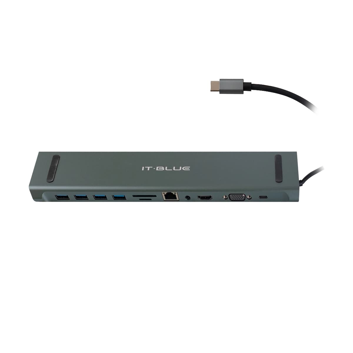 HUB USB- C CON 11 EN 1 AV VGA RJ45 SD-TF HDMI 4USB3.2 TYPE-C Gris