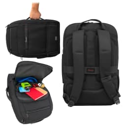 MOCHILA NOTEBOOK QUASAD QXB-ElitePack NYLON 15.6INC. NEGRO FILOS ROJOS - imagen 3