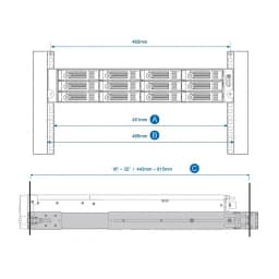 Rail Kit QNAP for 2 RU Rackmount Models - imagen 1