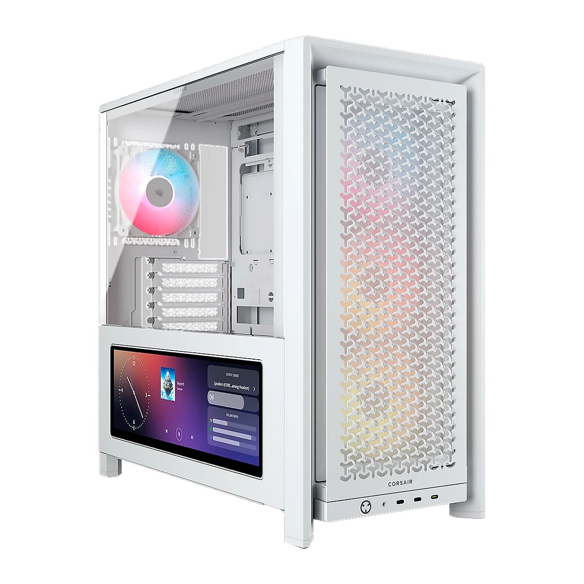 CASE CORSAIR ATX 4000D Pantalla Tactil XENEON 14.5 TEMPERED GLAS MID-TOWER CASE N-PS 4VEN-RGB WHITE