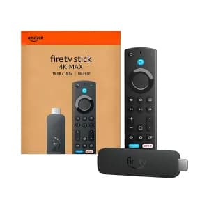 FIRE TV STICK 4K MAX STREAMING DEVICE SUPP. WI-FI 6E AMBIENT EXPERIENCE FREE & LIVE TV 16GB BLACK