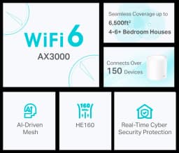 DECO TP-LINK X50-POE WI-FI 6 DOBLE BANDA MESH AI AX3000 BLANCO (1 PACK) - imagen 4