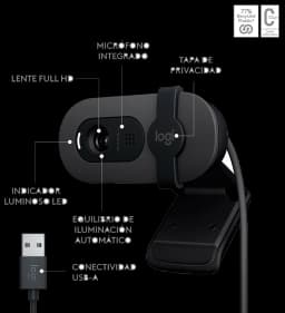 CAMARA VIDEO CONFERENCIA LOGITECH BRIO 100 FHD 1080 - imagen 10