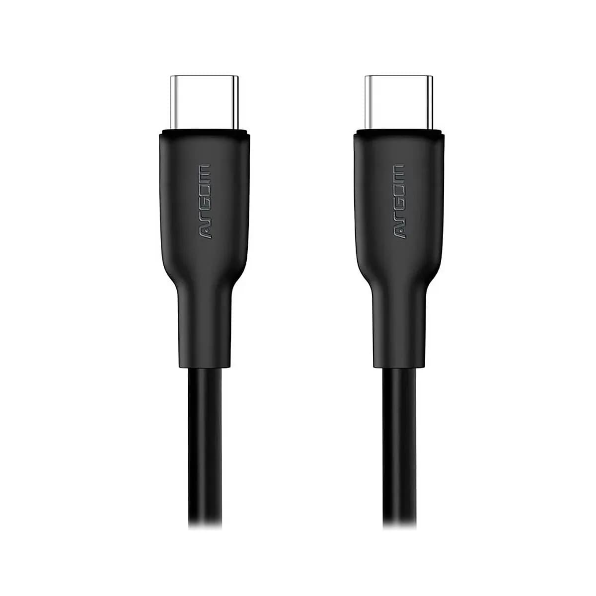 CABLE ARGOM DE SILICONA TYPE C TO TYPE C 65W 1.8MTS DURA FLEX BLACK