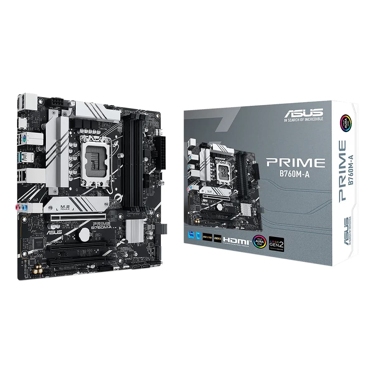 MBO ASUS PRIME B760M-A 13VA LGA1700 DDR5-7200 HDMI DP 2M.2 USB3.2 USB-C PCIE4.0 MATX