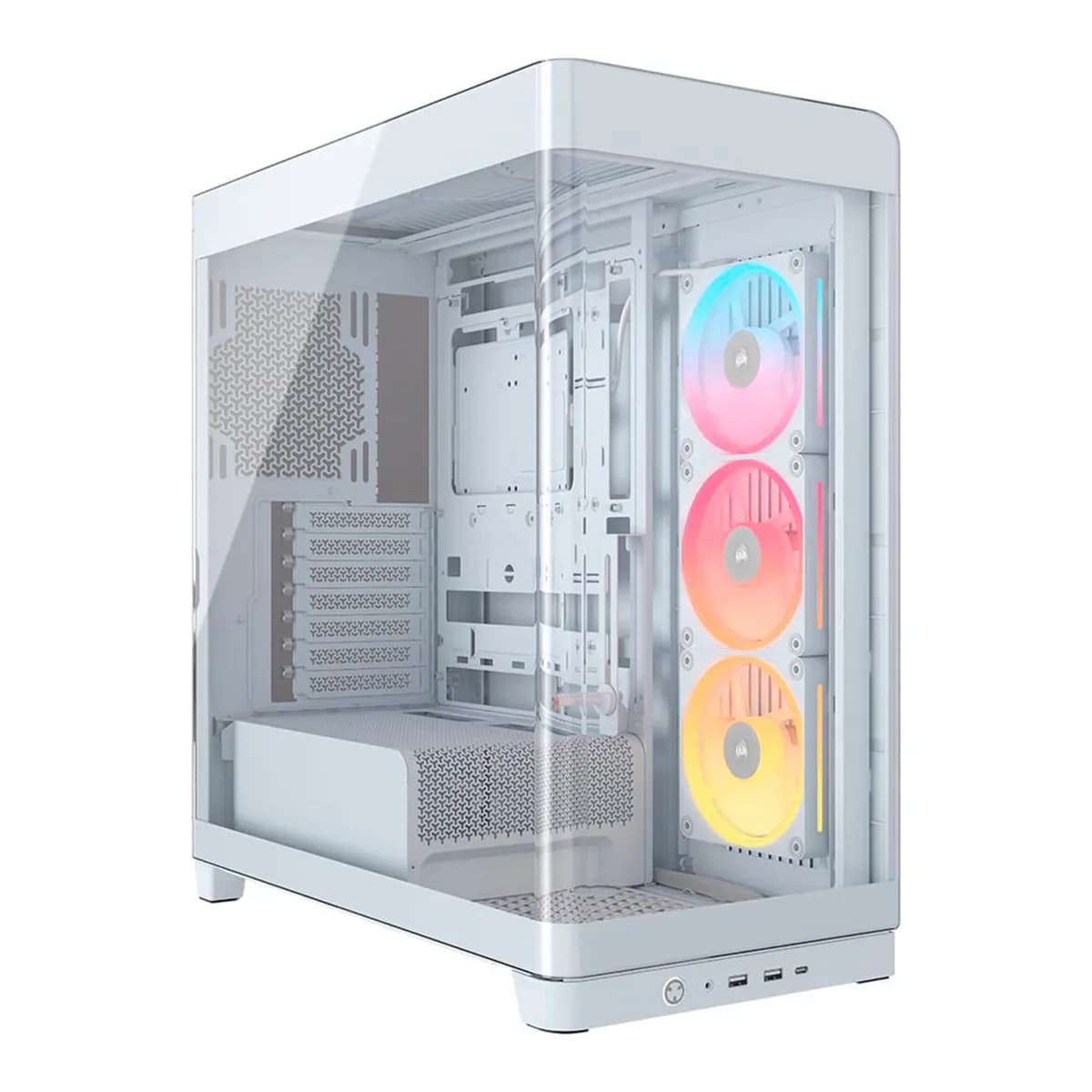 CASE CORSAIR ATX 4500X LX-R RGB iCUE LINK Panoramic Glass 2USB3.2 HD-Audio Mid-Tower White
