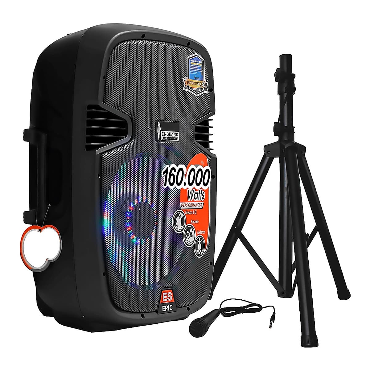 PARLANTE ENGLAND ES-EPIC RM15 15Inch App Smart Control MIC. CABLE PEDESTAL 160.000W NEGRO