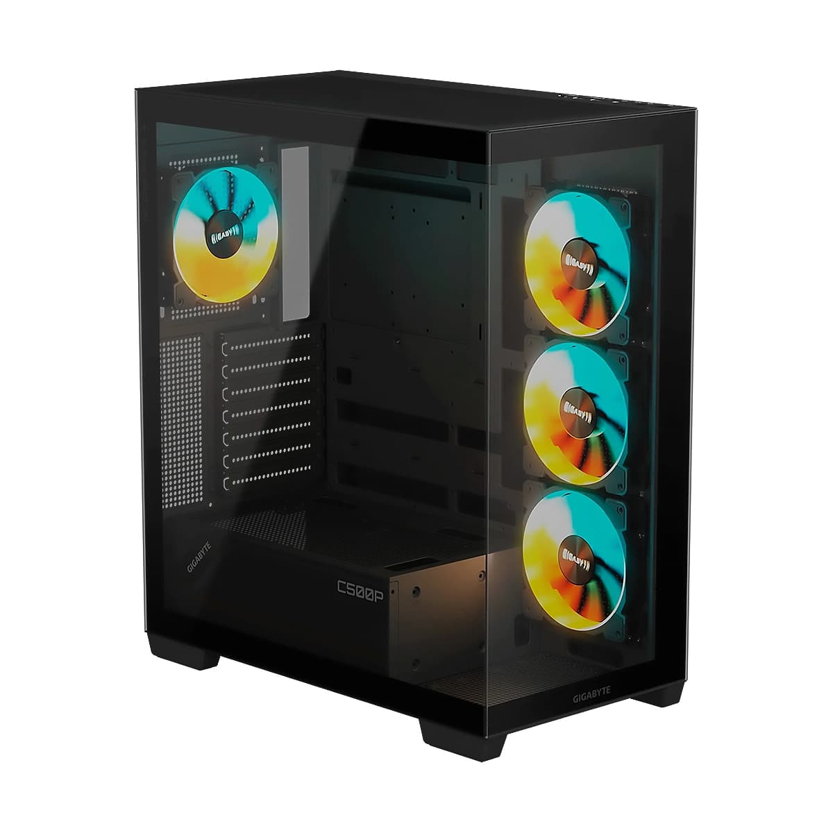 CASE GIGABYTE C500 Panoramic Stealth Mid-Tower Vidrio Templado USB-C 4 Vent-ARGB Negro