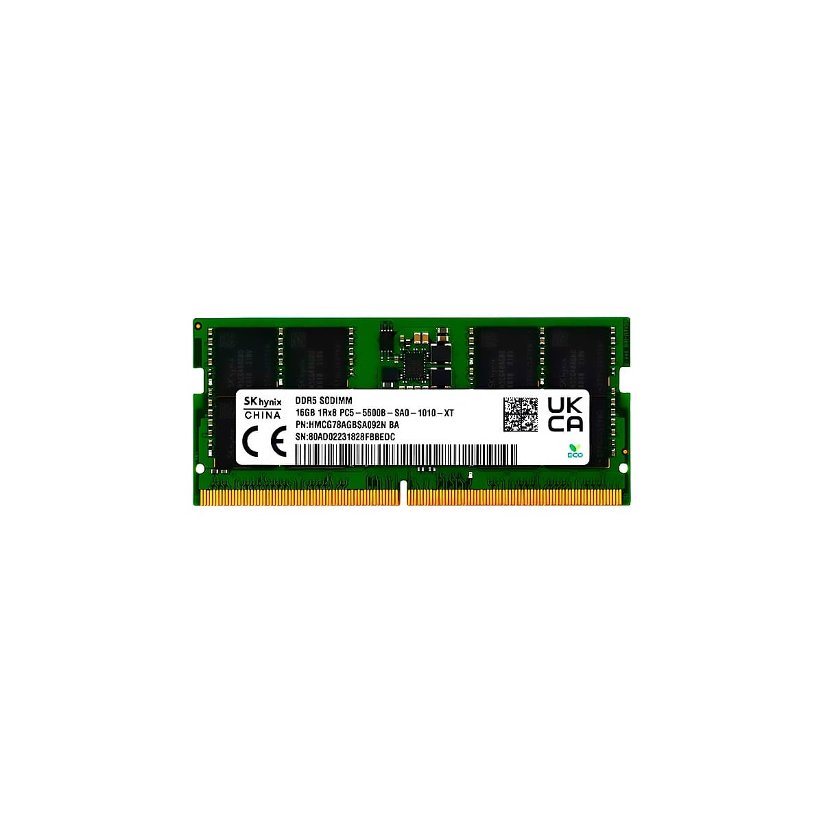 SO-DIMM HYNIX 16GB DDR5-5600Mhz PC5-44800 1Rx8 1.1V 262Pin Non-ECC