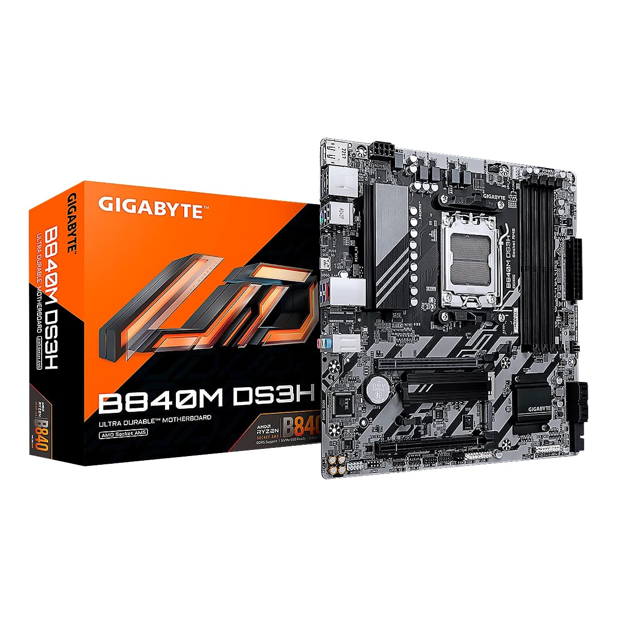 MBO GIGABYTE B840M DS3H AM5 AMD Ryzen 9000 DDR5-5200 HDMI 2DP 2M.2 6USB PCIe 4.0 mATX