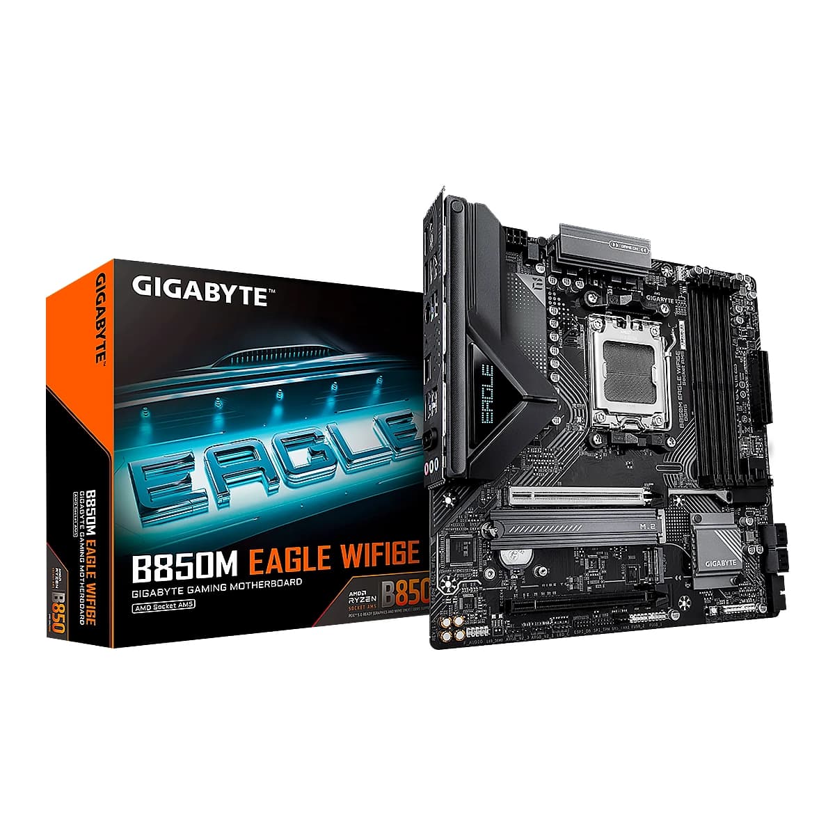 MBO GIGABYTE B850M EAGLE WF6E AM5 AMD Ryzen 9000 DDR5-5200 HDMI 2DP 2M.2 6USB PCIe 5.0 mATX