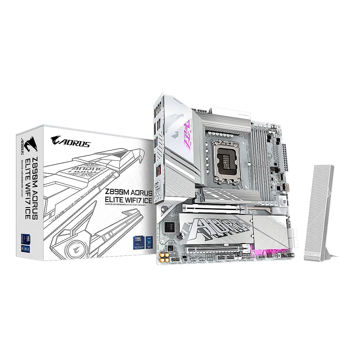 MBO GIGABYTE Z890M ELITE WF7 ICE Intel Core Ultra LGA1851 DDR5-6400 HDMI DP USB4 3m.2 PCIe5.0 mATX