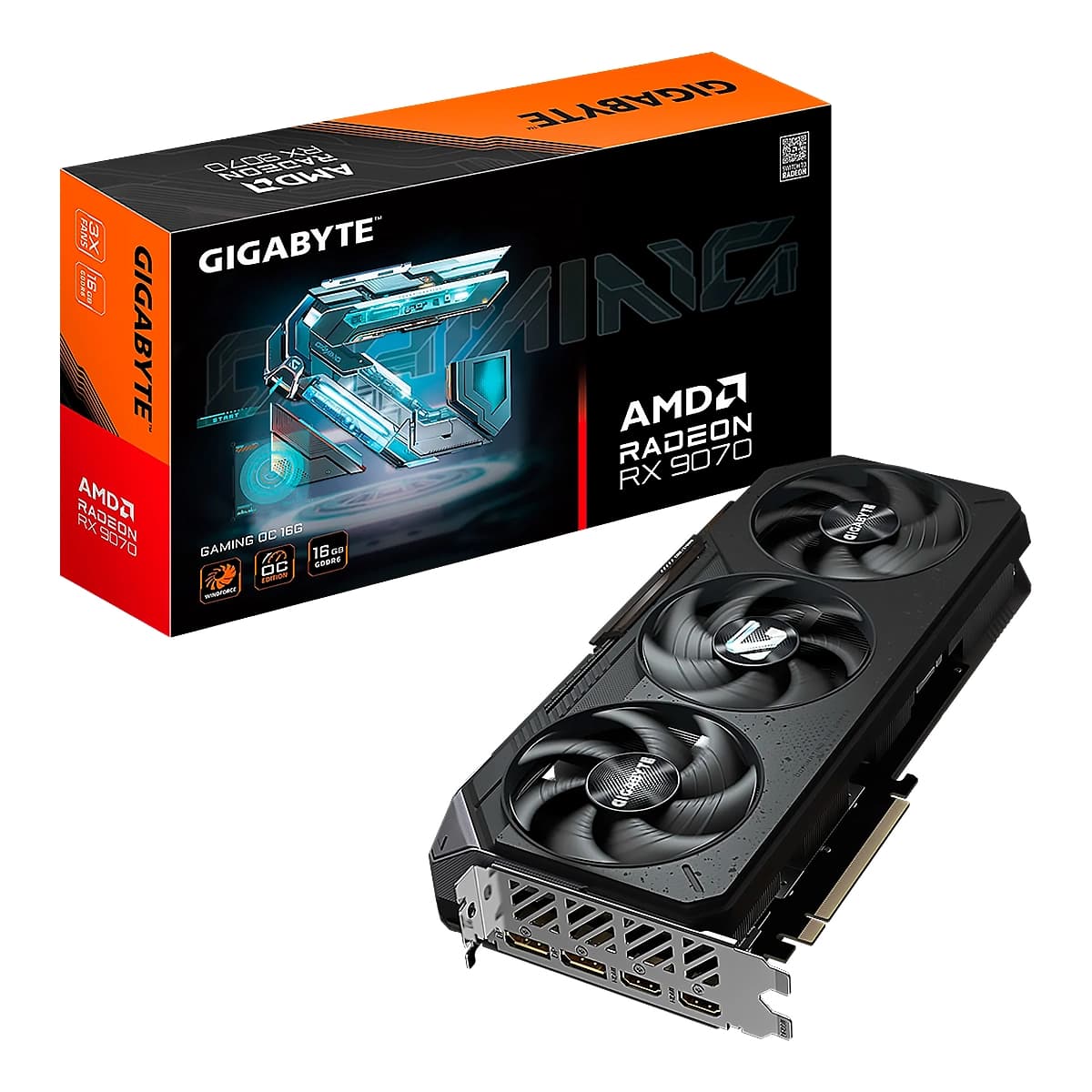 VIDEO GIGABYTE Radeon RX-9070 GAMING OC 16GB 256BIT GDDR6 2DP 2HDMI 3VEN. PCI EXP. 5.0