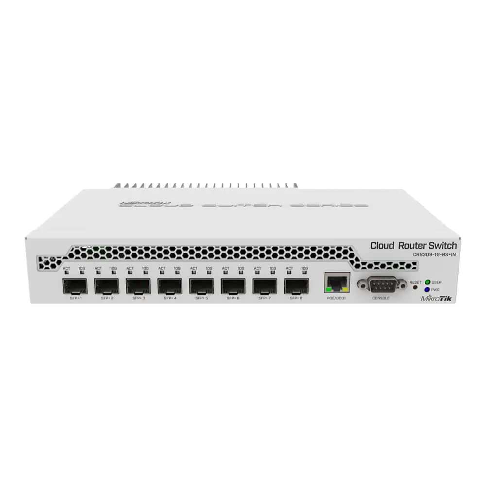 CRS309-1G-8S+IN Cloud Router Switch MikroTik 1 puerto Gigabit y 8 puertos SFP+